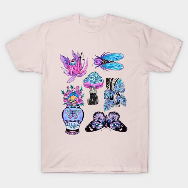 Pastel Goth Flash Sheet T-Shirt by rosiemoonart